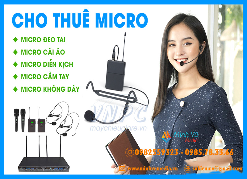 Minh Vũ media chuyên cho thuê micro đeo tai