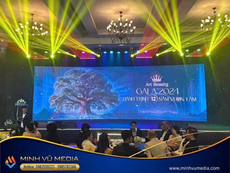 Sân khấu gala dinner với màn hình led P2