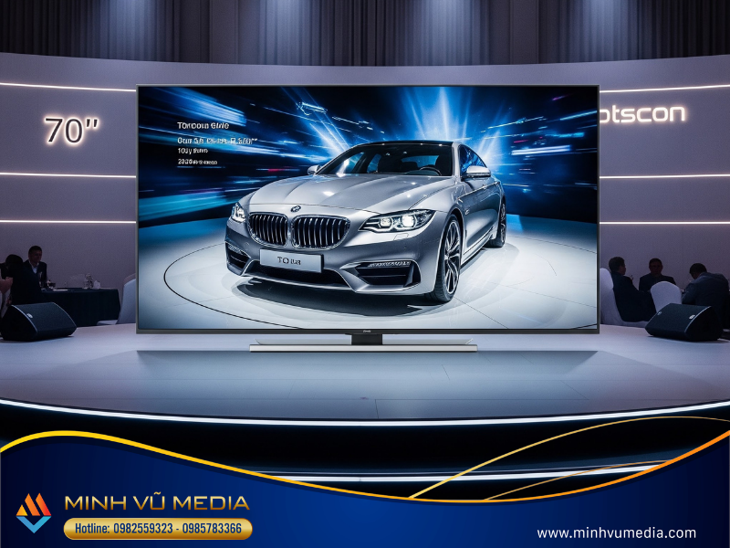 cho thuê tivi 70 inch cho lễ ra mắt xe