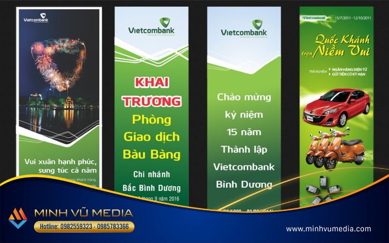 Mẫu băng rôn khai trương dọc được ưa chuộng