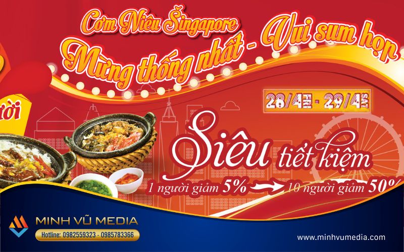 Băng rôn thiết kế tone đỏ