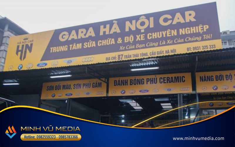 Băng rôn tổ chức sự kiện khai trương gara oto